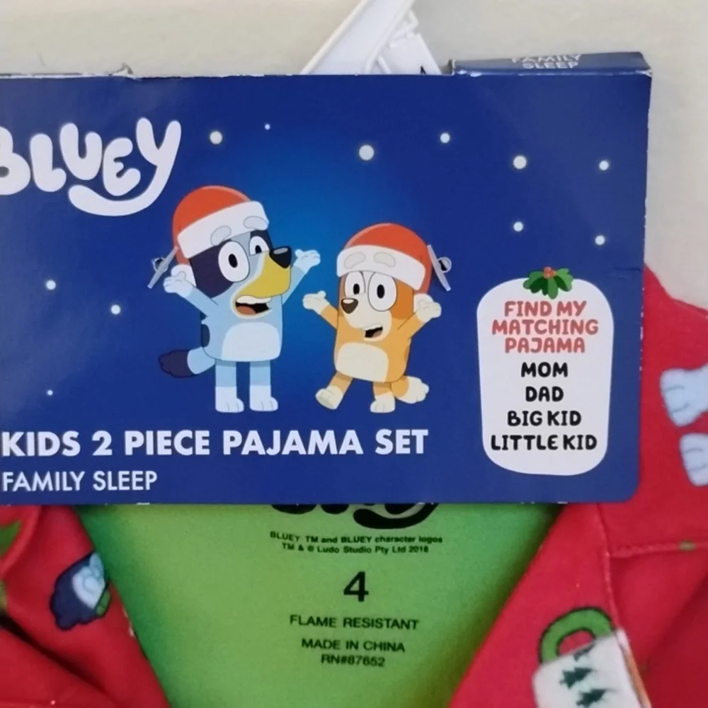 NWT Bluey Red Kids 2-Piece Owl Pajama Set